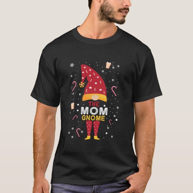 T-shirt The Mom Gnome Christmas Plaid Matching Family Funn (Devant)