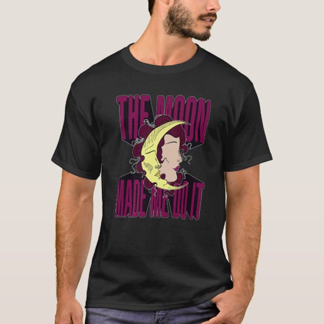 T-shirt the Moon Inspirational Manifestation Crystals Hipp (Devant)