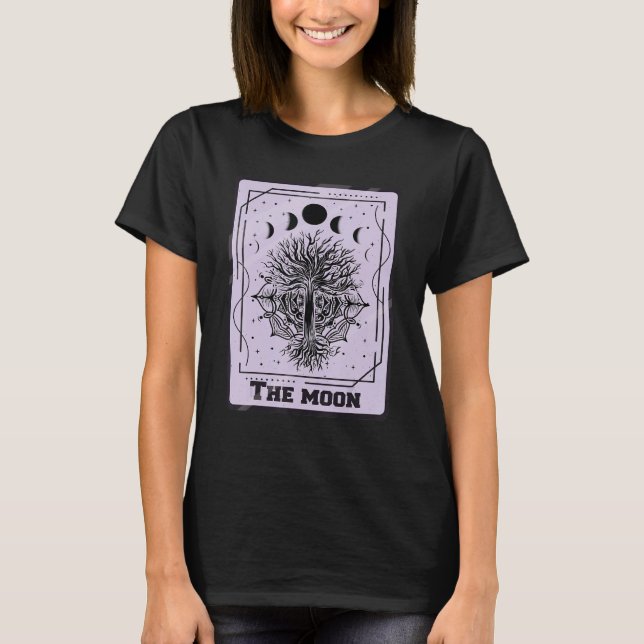 T-shirt The Moon Tarot Card Mystical Cards  Occult (Devant)