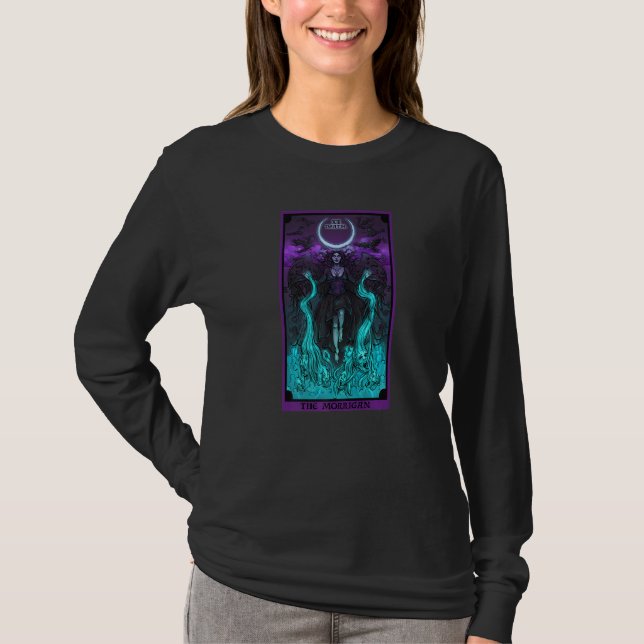 T-shirt The Morrigan Death Tarot Card Gothic Pagan Witch T (Devant)