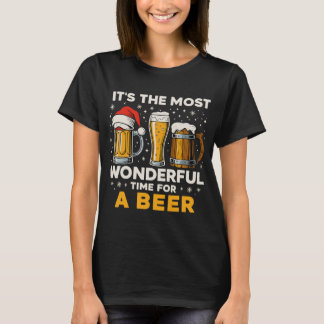 T-shirt The Most Wonderful Time For A Beer Print: Festive 
