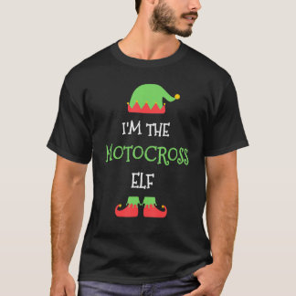 T-shirt The Motocross Elf Christmas Family Matching Group