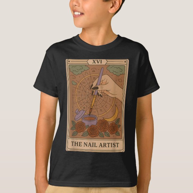 T-shirt The Nail Artist Tarot Card Mystical Nail Tech Zodi (Devant)