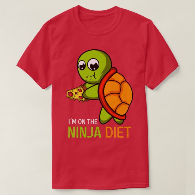 T-shirt The Ninja Diet Pizza Lover  (Design devant)