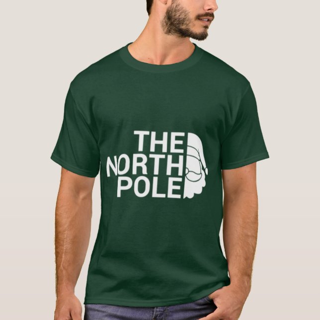 T-shirt The North Pole White funny Christmas pun design (Devant)
