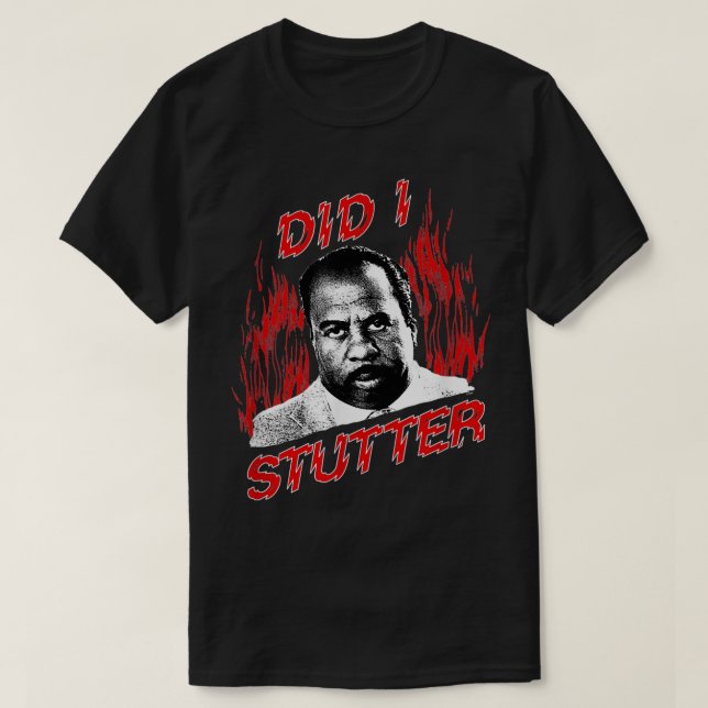 T-shirt The Office Did I Stutter Flames  (Design devant)