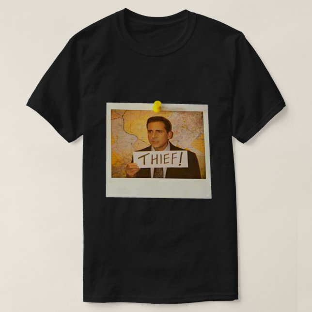 T-shirt The Office - Michael Scott Funny Thief Photo - Gra (Design devant)