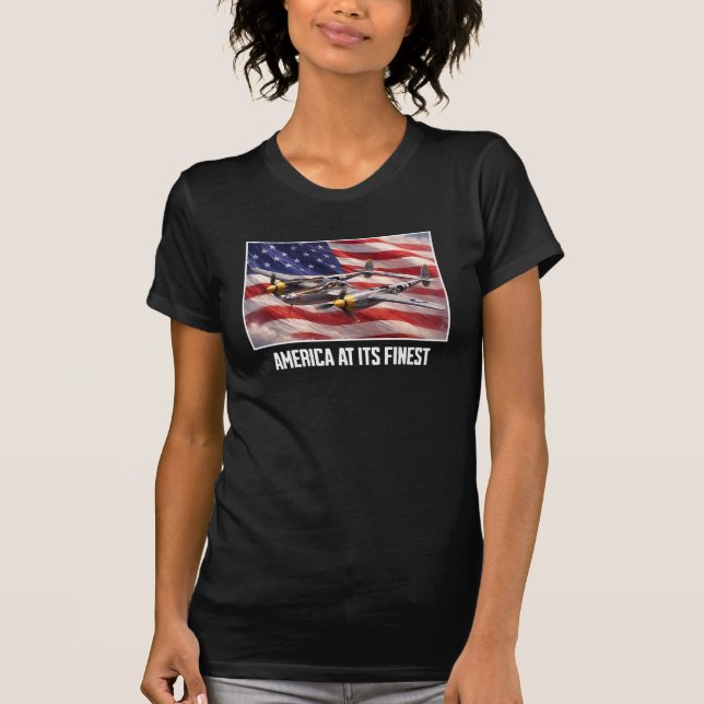 T-shirt The P-38 Lightning - America at its Finest (Devant)