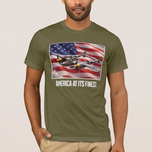 T-shirt The P-38 Lightning - America at its Finest (Devant)