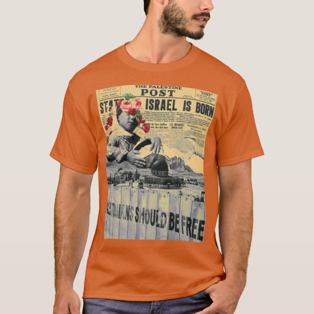 T-shirt The Palestine Post démesuré (Devant)