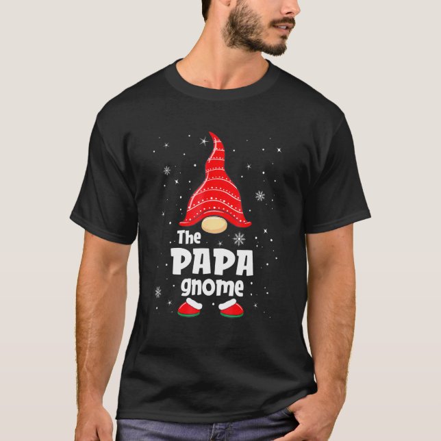 T-shirt The Papa Gnome Matching Family Group Christmas Paj (Devant)