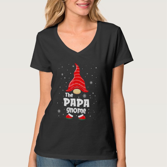 T-shirt The Papa Gnome Matching Family Group Christmas Paj (Devant)