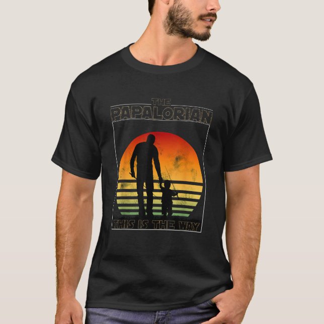 T-shirt The Papalorian Fathers Day Dad And Son Fishing Fun (Devant)