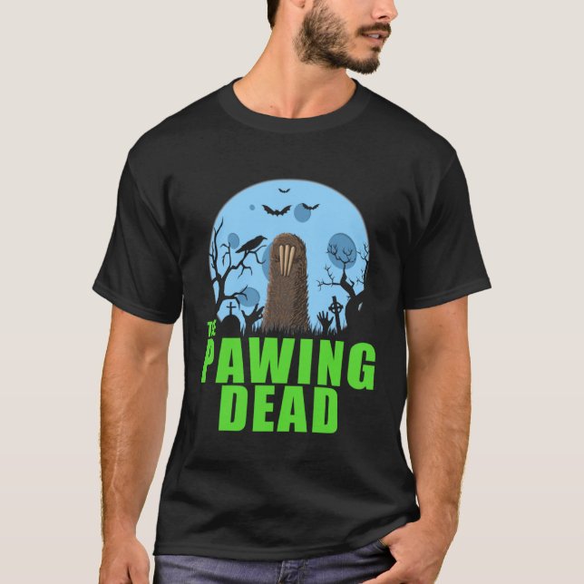 T-shirt The Pawing Dead  Zombie Sloth Paw Halloween Costum (Devant)