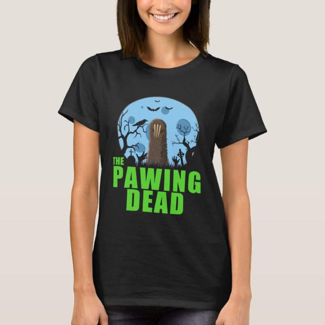 T-shirt The Pawing Dead  Zombie Sloth Paw Halloween Costum (Devant)