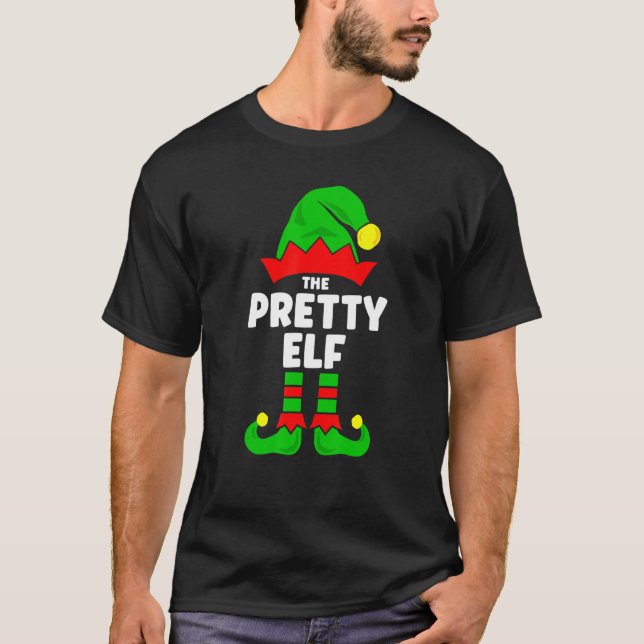 T-shirt The Pretty Elf   Christmas Matching Decorations Fa (Devant)