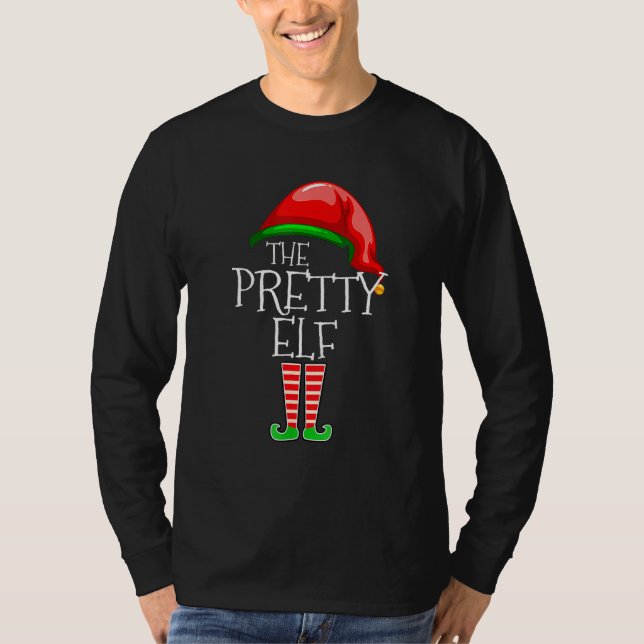T-shirt The Pretty Elf Family Matching Group Christmas   (Devant)