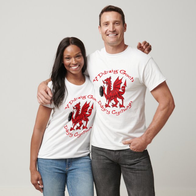 T-shirt The Red Dragon Inspires Action Welsh Rugby Red (Unisexe)
