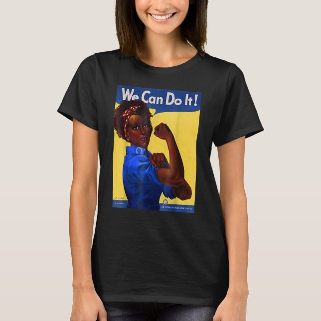 T-shirt The Riveter Black History Queen Melanin Afro Afric (Devant)