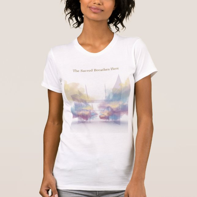 T-shirt The Sacred Breathes Here Minimal Spiritual Art (Devant)