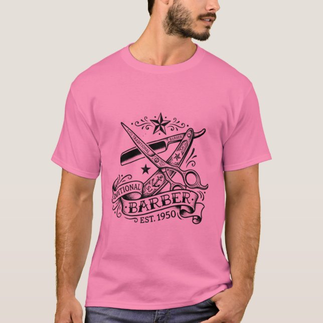 T-shirt The Sharp Edge | Graphisme éclair de barbier d'anc (Devant)