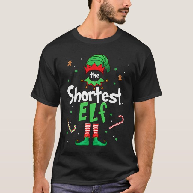 T-shirt The Shortest Elf  Xmas Matching Christmas For Fami (Devant)