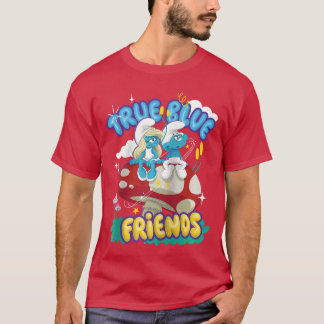 T-shirt The Smurfs Movierue Blue Friends Smurfette and No 