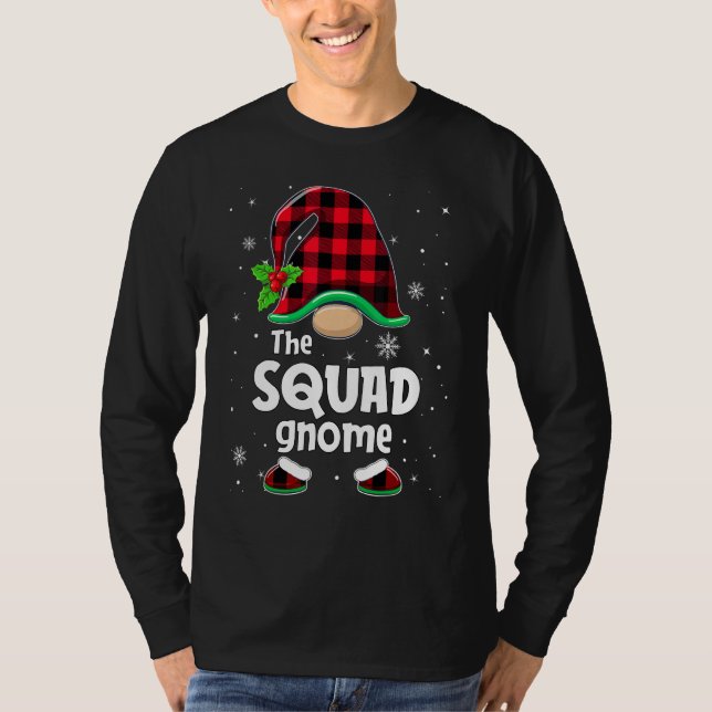 T-shirt The Squad Gnome Buffalo Plaid Christmas Matching F (Devant)