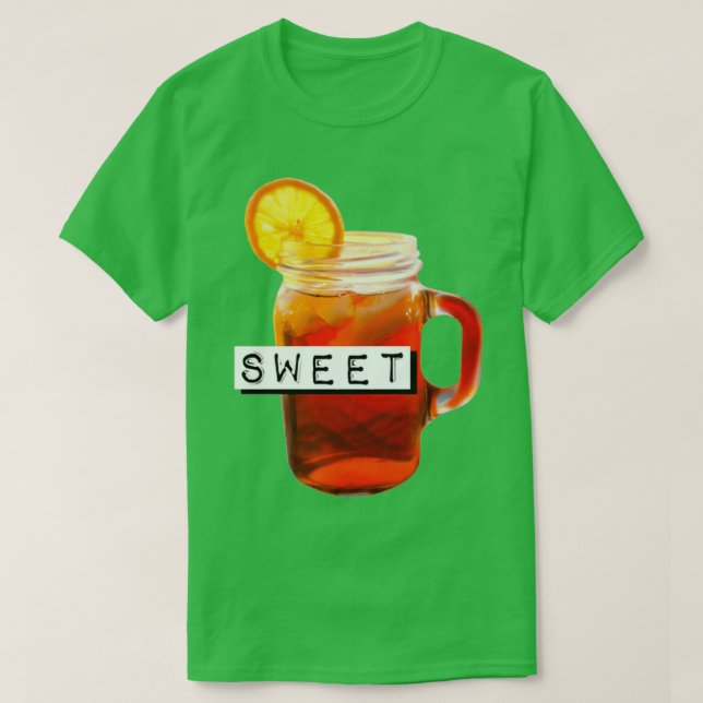 T-shirt thé sucré glace thé noir citron wedge boisson et n (Design devant)