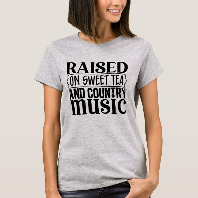 T-shirt Thé sucré mignon Musique country mot art (Devant)