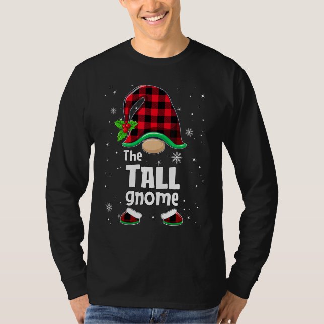 T-shirt The Tall Gnome Buffalo Plaid Christmas Matching Fa (Devant)