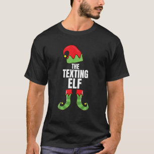 T-shirt The Texting Elf Matching Family Christmas Group Pa