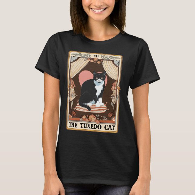 T-shirt The Tuxedo Cat Tarot Card Tuxedo Cat Tuxedo Mom Ca (Devant)