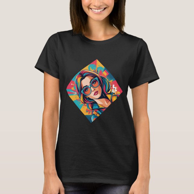 T-shirt The Vibrant PopArt Beauty (Devant)