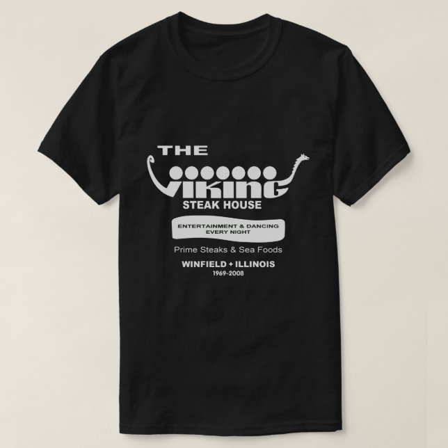 T-shirt The Viking Steak House, Winfield, IL (1969-2008) (Design devant)
