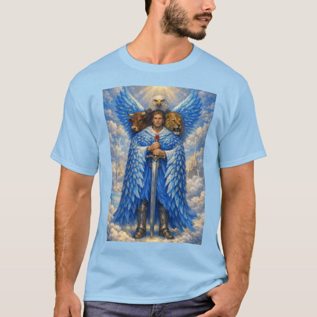 T-shirt The vision of Ezekiel, the 4 living creatures (Devant)