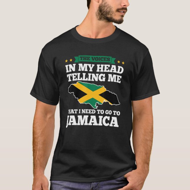 T-shirt the voices in head telling Jamaica Jamaican Jamaic (Devant)