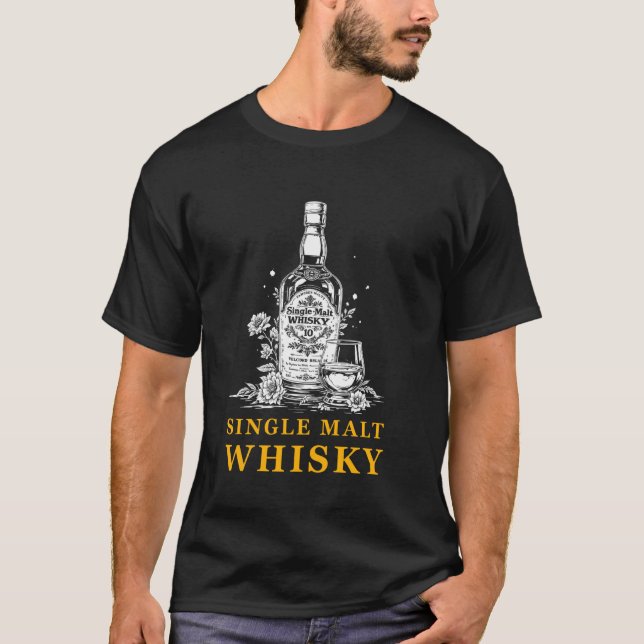 T-shirt Thé Whisky Single Malt I Whiskey Longdrink Design  (Devant)