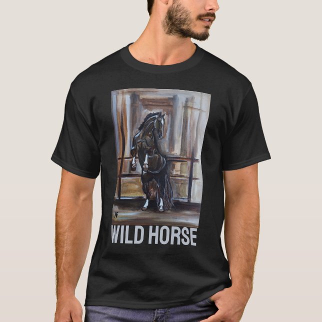 T-shirt The Wild Horse Painting by Alfred Fox (Devant)