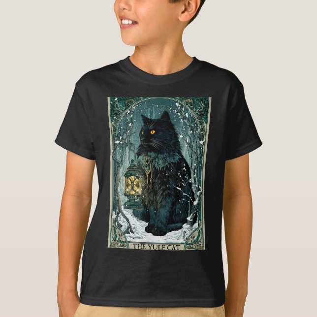 T-shirt The Yule Cat Tarot Card Icelandic Folklore Christm (Devant)