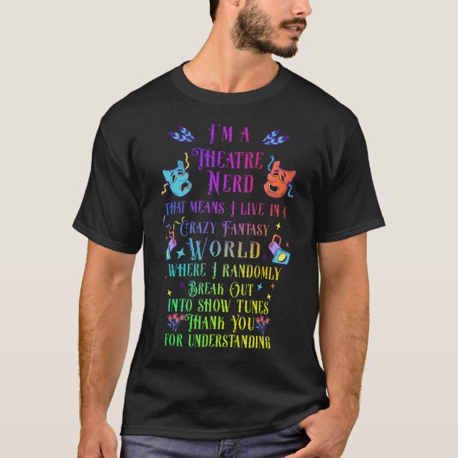 T-shirt Théâtre Nerd acteur de Broadway (Devant)