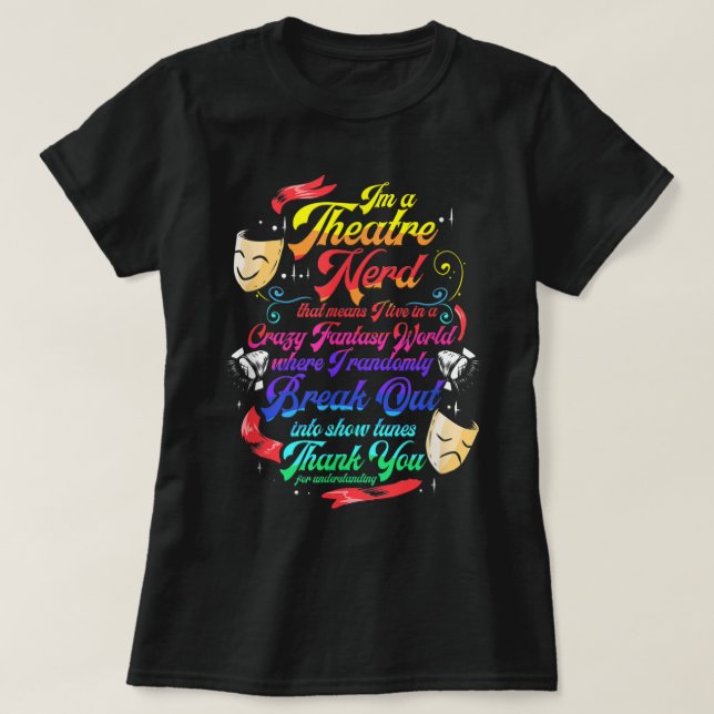 T-shirt Théâtre Nerd Musical Broadway Acteur Théâtre Thesp (Design devant)