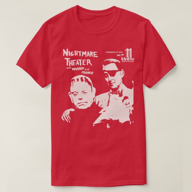 T-shirt Théâtre nocturne avec Warren Frankie Seattle Horr (Design devant)