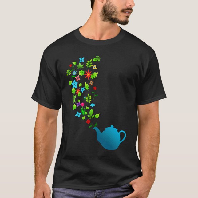 T-shirt Théière Jardin de Fleurs (Devant)