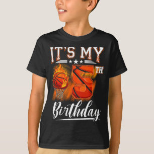 T-shirt thème basket-ball pour 5e anniversaire 5 ans anniv
