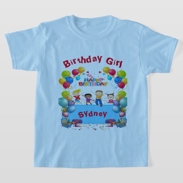 T-shirt Thème Bleu Anniversaire Enfants (Poser)