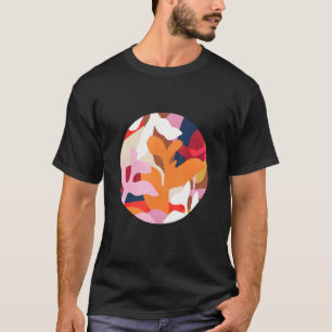 T-shirt Thème Botanique Couleurs Vivides. Belle Abstraite