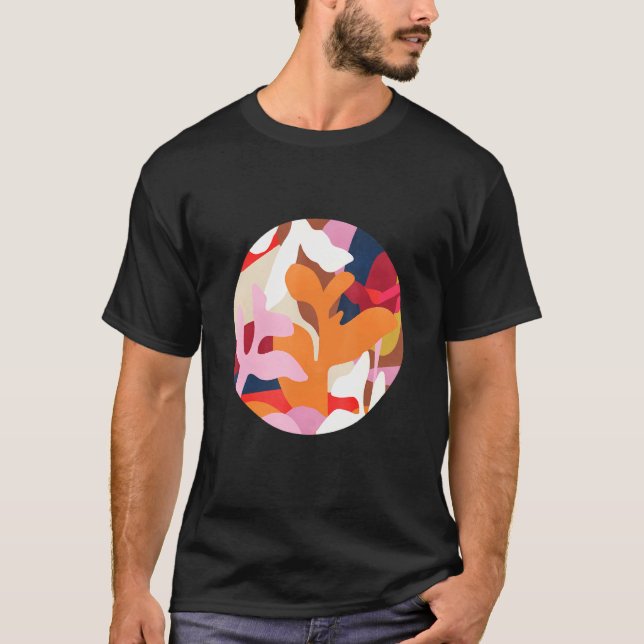 T-shirt Thème Botanique Couleurs Vivides. Belle Abstraite  (Devant)