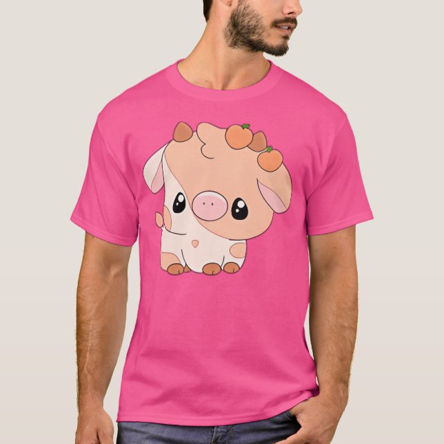 T-shirt Thème Cute Cow Peach (Devant)