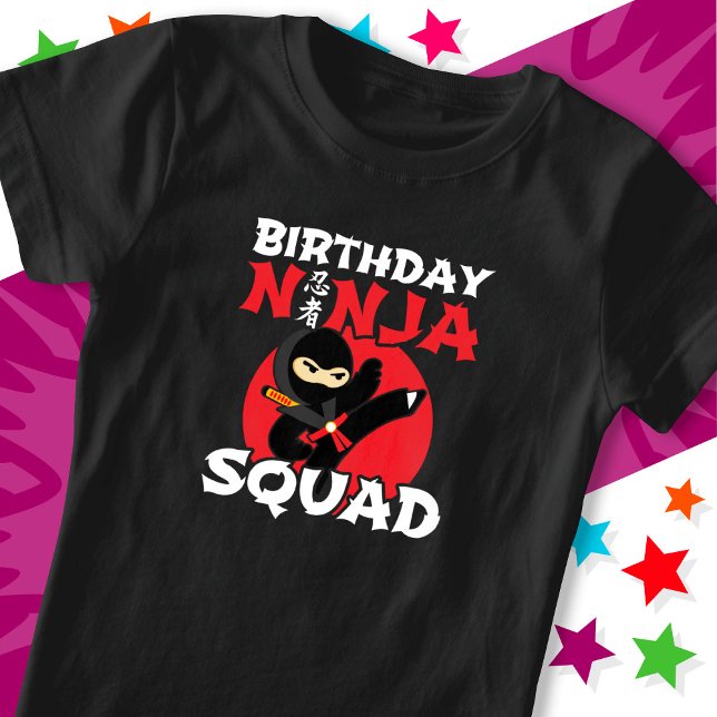 T-Shirt Thème d'anniversaire Ninja Squad d'anniversaire Ni (Créateur téléchargé)